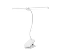 Small Black Table lamp Led Clamp Double Head Desk Lamp Flexible Gooseneck Touch Dimming Table Lamp USB Charging Clip On Lamp for Office and Computer