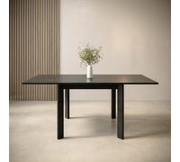 Small Black Wooden Square Extendable Dining Table - Seats 2 - 6 - Vivienne