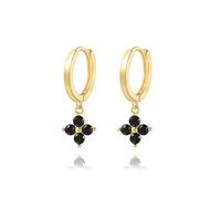 Small Black Zircon Hoop Earrings For Women Round Circle Piercing Earring Jewelry