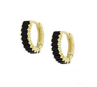 Small Black Zircon Hoop Earrings For Women Round Circle Piercing Earring Jewelry