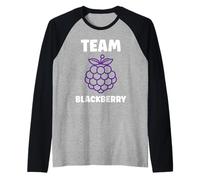 Small Blackberries Fruit Minimalist Simple Team BlackBerry Raglan Baseball Tee