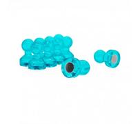 Small Blue Acrylic Push Pin Magnet For Fridge, Whiteboard, Noticeboard, Filing Cabinet - 11mm Dia X 17mm Tall - Pack Of 10