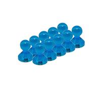 Small Blue Acrylic Push Pin Magnet for Fridge, Whiteboard, Noticeboard, Filing Cabinet - 11mm dia x 17mm tall - Pack of 10