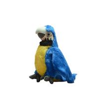 Small Blue and Gold Macaw Plush Toy Realistic Stuffed Bird Doll Standing Soft Exotic Parrot Companion Gift for Kids and Home Decor