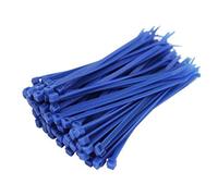 Small Blue Cable Ties, 100mm x 2.5mm, Pack of 100, 4" Premium Nylon Zip Ties, Plastic Tie Wraps- Self Locking, Small Nylon Zip Ties, Secure Self-Locking Mechanism, for Home, Garden, Office and DIY