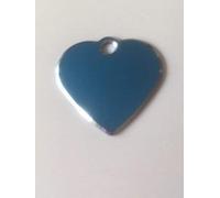 Small Blue Heart TAG with Milled Silver Edging. Engraved Cat/Dog/Horse/Pet ID Name Tag. Pet Fashion - Very Elegant. Please EMAIL US with Engraving Details When Placing Your Order.