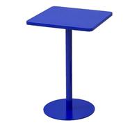 Small Blue Outdoor Side Table, Square Iron Patio Table for Cafes and Tea Rooms, Multipurpose Reception and Negotiation Table 48 x 72 cm, Elegant Design