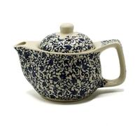 Small Blue Pattern Herbal Teapot - Elegant Ceramic Tea Pot For Personal Use
