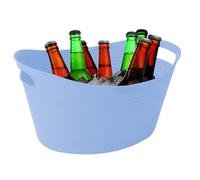 Small Blue Plastic Ice Bucket With Handles Drink Cooler Tub Party Bbq