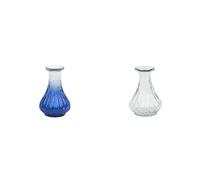 Small Blue Recycled Glass Bud Vase & Clear Recycled Glass Bud Vase Bundle