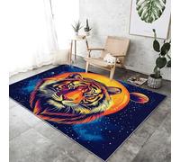 Small Blue Rugs 60x90 cm - Starry Sky Tiger Sun Printed Area Rugs Soft Non Slip Washable Modern Sofa Floor Carpets For Living Room Bedroom Lounge Dining Room