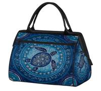 Small Blue Turtle Animals Overnight Weekender Tote Bag for Women Men Foldable Travel Duffel Bags Lightweight Sports Gym Bag Waterproof Carry On Luggage Weekender Bag for Traveling Gifts