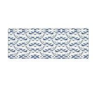 Small Blue Whale Swimming Gaming Desk Mat, Wide Surface Desk Pad for Keyboard, Mouse and Improved Gaming Stability