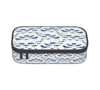 Small Blue Whale Swimming Pencil Case Pen Case Multifunctional Storage Bag Office Big Capacity Pencil Pen Case