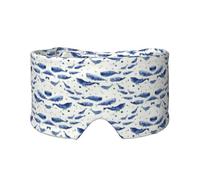 Small Blue Whale Swimming Print Eye Shade Cover for Nap Travel Yoga,Eye Cover Blindfold Travel Office Nap Airplane
