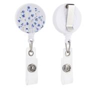 Small Bluebell Flowers Retractable Badge Holder Reel Clip ID Card Holder for Doctor Nurse Student Office Worker
