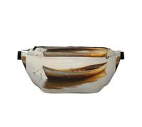 Small Boat On Calm Waters Fanny Pack for Women Man,Modern Impressionism Waist Belt Bag Crossbody for Sports Travel Hiking Running Jogging