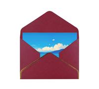 Small Boat On The Seashore Elegant Greeting Card â€“ Premium Pearl Paper Holiday & Birthday Card With Gold Trim â€“ Blank Inside For Personal Message