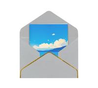 Small Boat On The Seashore Elegant Greeting Card - Premium Pearlescent Paper Folding Card With Gold Trim, Ideal For Holiday Greetings, Birthdays, Weddings, And Valentine'S Day