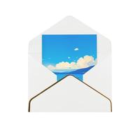 Small Boat On The Seashore Elegant Greeting Card - Premium Pearlescent Paper Folding Card With Gold Trim, Ideal For Holiday Greetings, Birthdays, Weddings, And Valentine'S Day