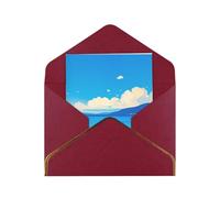 Small Boat On The Seashore Elegant Greeting Card - Premium Pearlescent Paper Folding Card With Gold Trim, Ideal For Holiday Greetings, Birthdays, Weddings, And Valentine'S Day