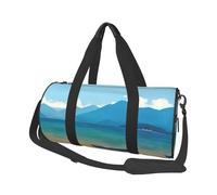 Small Boat On The Seashore Round Sport Duffle Bag â€“ A Stylish, Foldable Duffel Bag with Ample Capacity, Lightweight and Durable, Perfect for The Gym, Beach, Weekend Trips, and Travel.