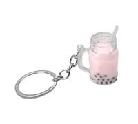 Small BobaMilk Tea Cup Key Chains Cute Bubble Tea Keychain KawaiiCar Backpack Keyring Mini Cup Pendants Couple Gifts