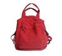 Small Boho Canvas Backpack for Women Vintage Style Outdoor Travel Bag Casual Daypack Grunge Aesthetic Hippie Y2K Backpack, Red, One Size, Daypack Backpacks