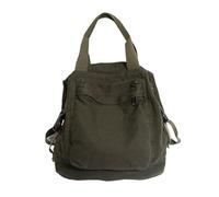 Small Boho Canvas Backpack for Women Vintage Style Outdoor Travel Bag Casual Daypack Grunge Aesthetic Hippie Y2K Backpack, Green, One Size, Daypack Backpacks