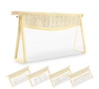 Small Boho Straw Clear Makeup Bags for Women&Girls, Zipper Cosmetic Bag Chenille Varsity Letter Patch Bag, Preppy Cute Toiletry Pouch, Trendy Organizer Storage Bag for Beach Travel, Beige