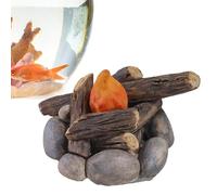 Small Bonfire Decoration - Miniature Campfire Ornament with LED Light, Resin Fake Fire Model | Flame Handicraft, Pretend Play Kit for Dollhouses Fairy Gardens and Creative Craft Projects