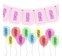 Small boobs big dreams Bunting and 10 Balloon Bundle - Party Decoration - Funny Decoration - Rude Balloons - Banter Cards