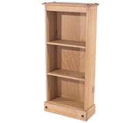 Core Products Premium Corona Low Narrow Bookcase, Antique Waxed Pine