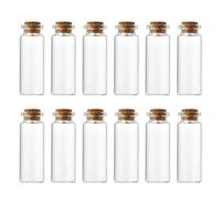 Small Bottles with Cork 10 ml, Glass Vials with Corks, Spell Jars, Glass Sand Bottles, Mini Potion Bottles, Glass Jars with Cork, Small Glass Bottles for Crafts, Decoration, Party Favors (12PCS)