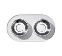 Small Bowl Mat for and Cat,Feeding Mat and Cat with 2 Bowls - Dish Pad with Rant,For Small and Adult Dogs, Cats, Home,