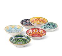 Small Bowls - Ice Cream Dessert Bowl 8.5 oz - Ceramic Bowl Set of 6 - Colorful Shallow Bowl for Side Dish | Snack | Appetizer - Microwave and Dishwasher Safe - 5.5 x 1.3 Inches