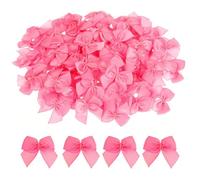 Small Bows for Crafts, 100 Pcs 1 Inch Rose Red Mini Ribbon Bows Tiny Premade Satin Craft Bows for DIY Sewing Crafts Gift Wrapping Basket Wedding Birthday Christmas Party Scrapbooking Decorations