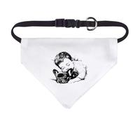 Small 'Boy Sleeping with French Bulldog ' Dog/Cat/Pet Bandana (PD00063579)