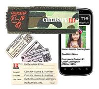 Small Boys ID Bracelet, Safety Travel Band Boy, Kids Identity Wristbands, Holiday Bracelets, Phone Access, Non GPS, Store and Carry Parent Contact Emergency Medical Info, Small Wrist (Camouflage)