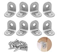 Small Brackets, 8PCS L Brackets, Small L Shaped Bracket, yeestone Metal Bracket for Wood, 20mm Right Angle with Screws, Corner Braces for Wood Shelf Furniture Shelf Desk