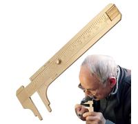 Small Brass Vernier Caliper Pocket Brass Vernier Caliper - Handy Double Scale Slide Gauge Ruler Accurate Vernier Gauge for Bead Thread Jewelry Rings Measuring