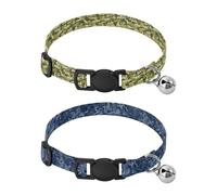Small Breed Dog Collar Adjustable Female Dog Collars 2 Pcs Military Camouflage Camouflage Navy Blue