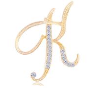 Small Brooch Pin, Initial Letter Lapel Pin or Tie Tack, Minimalist Personalized Gift for Women and Men, Gold A-Z (K)