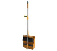 Small Broom and Dustpan Set Long Handle Design 180 Degree Rotation | Broom Dust Pan Sets Ergonomic Soft EVA Foam Handle 180 Degree Rotation for Lobby Garden Garage Dining Room