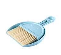 Small Broom and Dustpan Set, Mini Dust Pans with Brush Handheld Dust Pan Table Broom Sweep Brush for Car Desk Keyboard Countertop Nest (Blue)