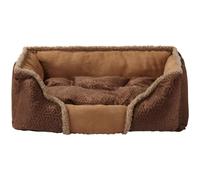 Bunty Kensington Dog Bed Medium - Anti Anxiety Dog Sofa Bed, Cushioned Raised Walls, Machine Washable, Removable Inner Cushion, Non-Slip Rubber Base - Puppy, Cat & Pet Bed (Brown, S)