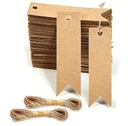 Small Brown Kraft Gift Tags with String, 200 Pcs Mini 7x2cm Kraft Paper Blank Brown Labels Luggage Hang Tag for Gifts Bags Crafts