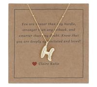 Small Bubble Letter Necklace Dainty Balloon Initial Necklaces Gold Tiny Women Charm Pendant Necklaces Name Necklace Personalized, Brass, No Gemstone