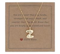 Small Bubble Letter Necklace Dainty Balloon Initial Necklaces Gold Tiny Women Charm Pendant Necklaces Name Necklace Personalized, Brass, No Gemstone