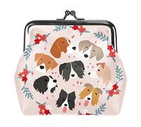Small Buckle Coin Purse Animal Faces Set Dog Pouch Kiss-Lock Clasp Change Purse Wallets
